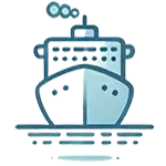 Cruise port transportation icon